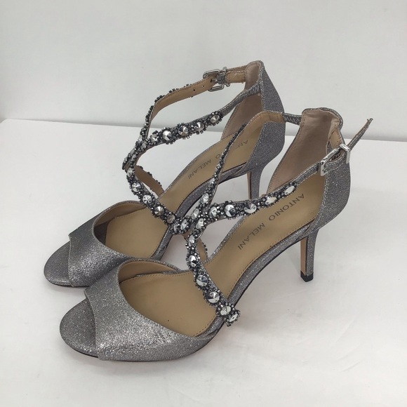 Antonio Melani Jamme Galaxy Heel Formal Wedding Party Silver Size 7 - Picture 2 of 9